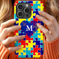 Monogram Autismus Awareness Aspergers Puzzle Muste