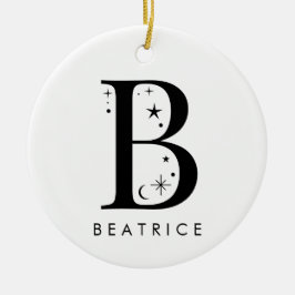Monogram B Celestie Name Keramik Ornament