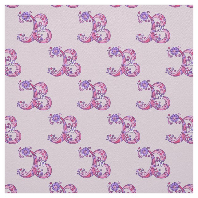 Monogram B dekorativer personalisierter Buchstaben Stoff (Muster)