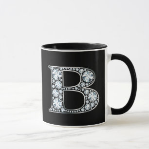 Monogram-B-Imitate Diamond Tasse