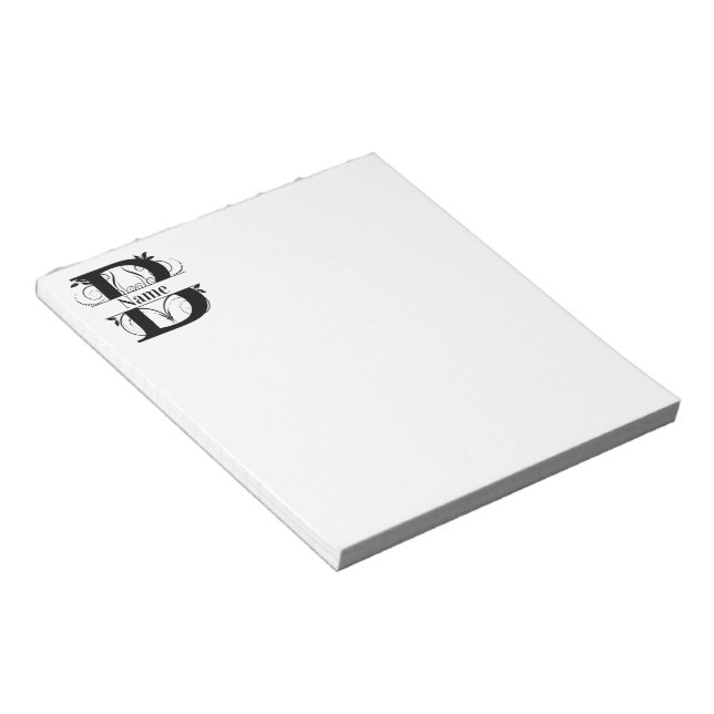Monogram B - Initialer Schreibtisch Notepad Notizblock (angewinkelt)
