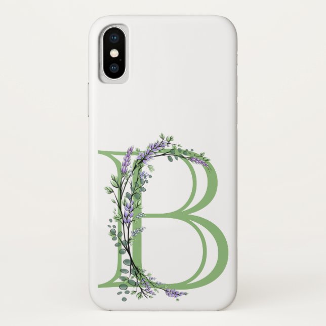 Monogram B Lavendel Eucalyptus Case-Mate iPhone Hülle (Rückseite)