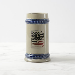 Monogram B USA Flag Bierglas