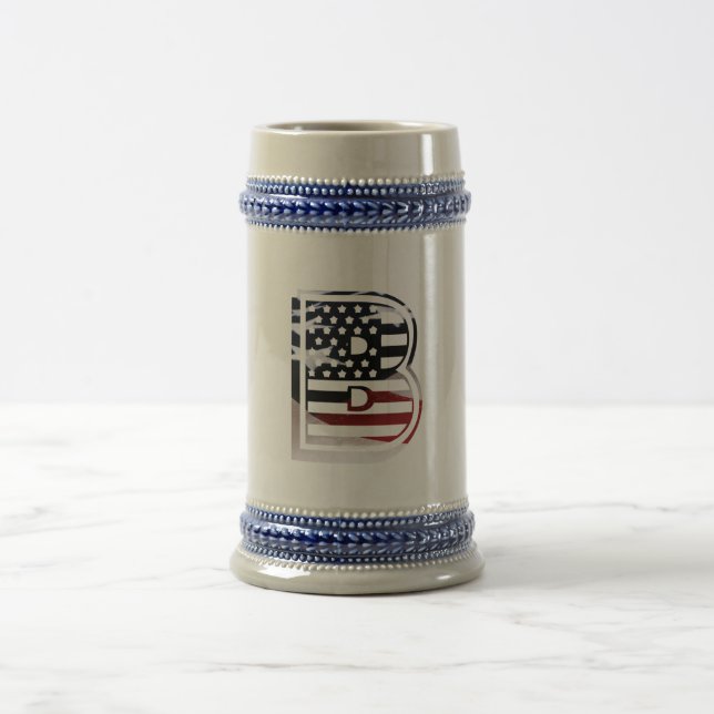 Monogram B USA Flag Bierglas (Mittel)