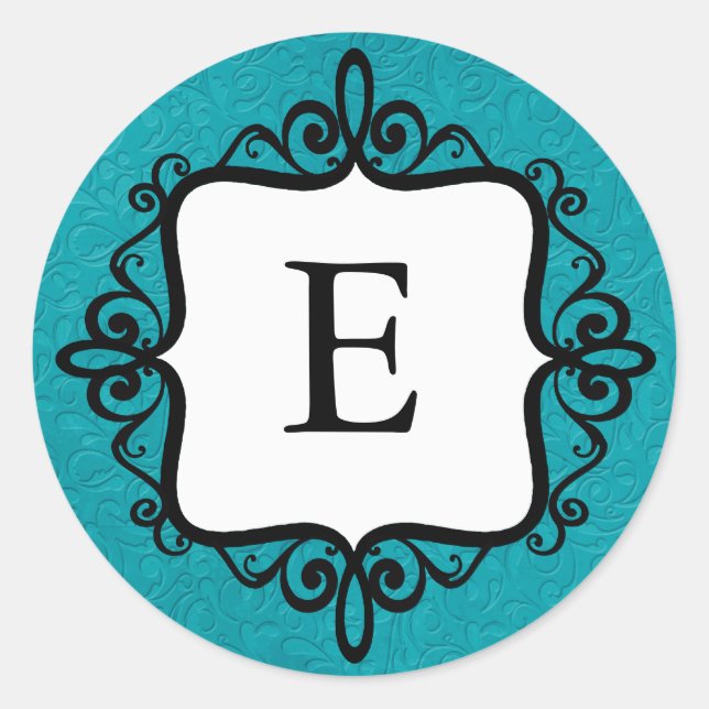 Monogram Baby Announction Umschlag Aufkleber (Vorderseite)