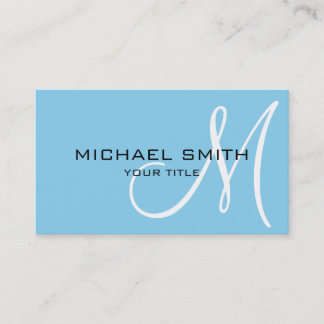 Monogram Baby Blue Visitenkarte
