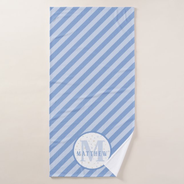 Monogram Baby Boy Blue Badehandtuch (Badehandtuch)