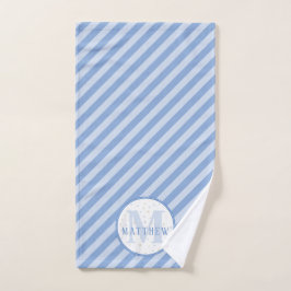 Monogram Baby Boy Blue Handtuch
