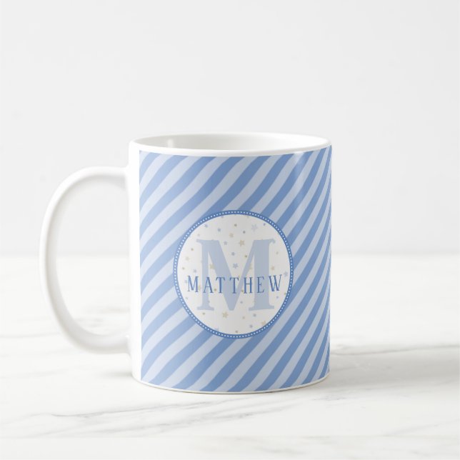 Monogram Baby Boy Blue  Kaffeetasse (Links)