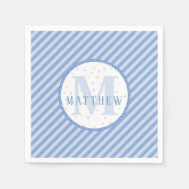 Monogram Baby Boy Blue Serviette