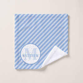 Monogram Baby Boy Blue Waschlappen