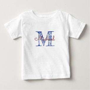 Monogram Baby Boy personalisiert sketched Name Mon T-shirt