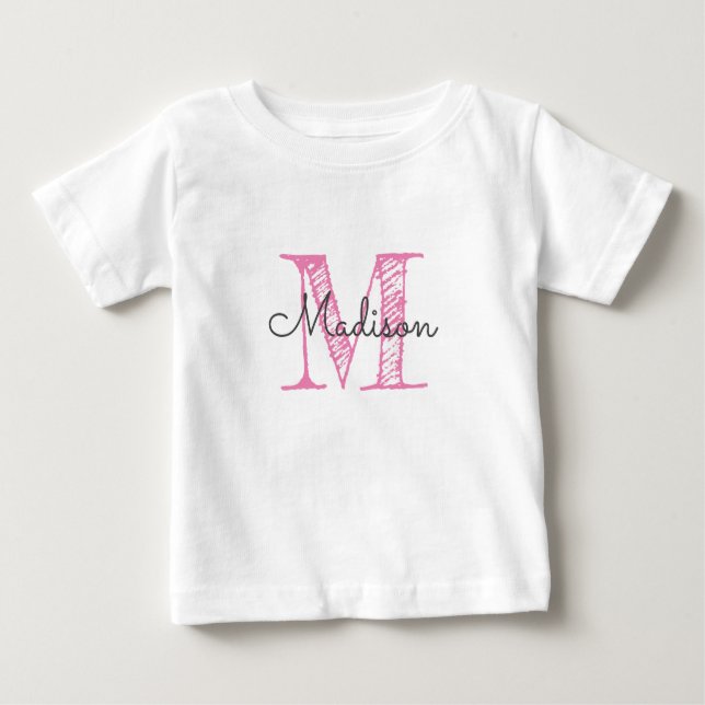 Monogram Baby Girl Baby T-shirt (Vorderseite)