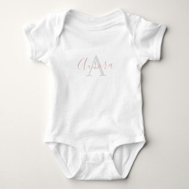 Monogram Baby Girl Strampler (Vorderseite)