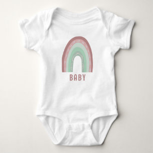 Monogram Baby Name Earthy Boho Rainbow Baby Bodysu Baby Strampler