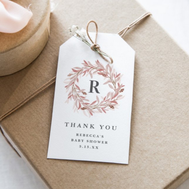 Monogram Babydusche danke Geschenkanhänger (Von Creator hochgeladen)