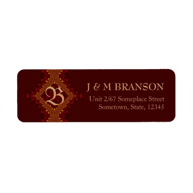 Monogram Bali Red Earth Benutzerdefiniertes Adress (Vorne)