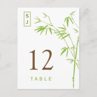 Monogram-Bamboo-Tischnummer | grün und braun
