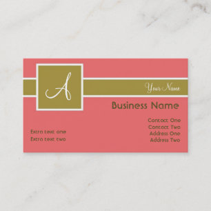 Monogram Band Lachs & Sage Business Cards Visitenkarte