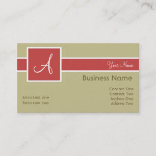 Monogram Band Sand & Lmon Business Cards Visitenkarte