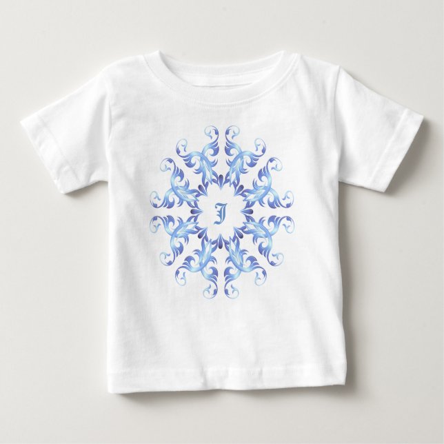 Monogram.Baroque-Element. Baby T-shirt (Vorderseite)