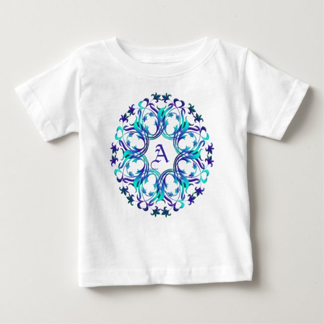 Monogram.Baroque-Element. Baby T-shirt (Vorderseite)