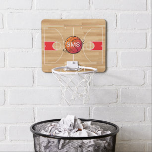 Monogram Basketball auf Basketball Court Mini Basketball Ring
