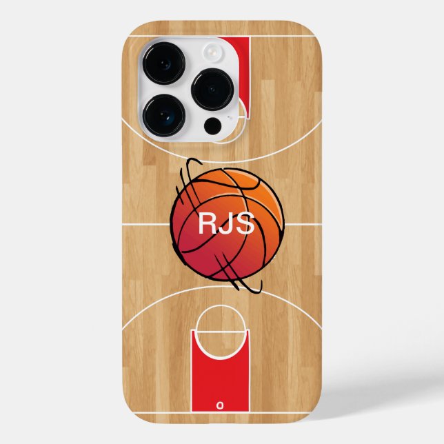 Monogram Basketball auf Basketballfeld Case-Mate iPhone Hülle (Rückseite)