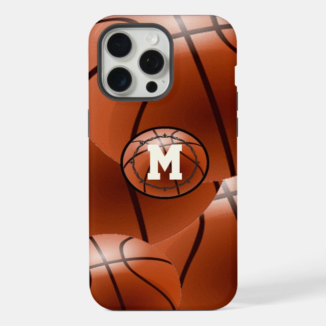 Monogram Basketball iPhone Hülle (Rückseite)