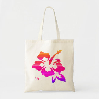 Monogram Beach Bag Hibiskus Blume Pink Tragetasche