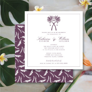 Monogram Beach Engagement Party für Knotted Palm T Einladung