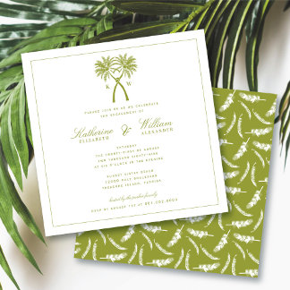 Monogram Beach Engagement Party für Knotted Palm T Einladung
