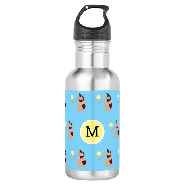 Monogram Beach Volleyball Edelstahlflasche (Vorderseite)