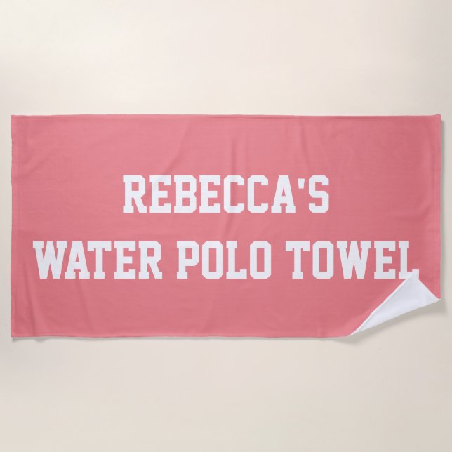 Monogram Beach Water Polo Swim Team Rosa Handtuch (Vorderseite)