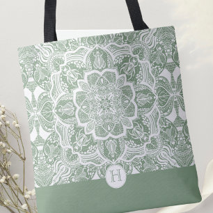 Monogram Beetles Mandala Tote Bag