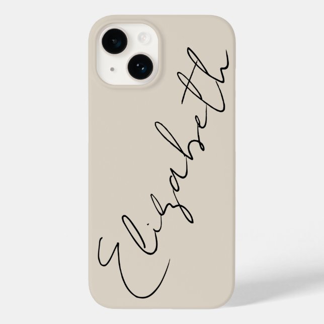 Monogram Beige Moderne Minimalistische Feminine Case-Mate iPhone Hülle (Rückseite)