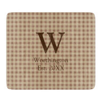 Monogram Beige Rost Buffalo Kariert Rustikales Lan