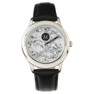 Monogram Beobachten Sie den weißen Marmorstiel Ihr Armbanduhr