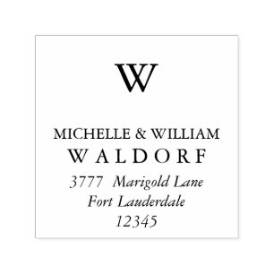 Monogram Berry Laurel Branches Rücksendeadresse Permastempel