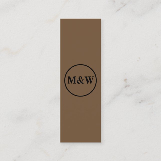 Monogram Beruflich Elegant Mini Visitenkarte (Vorderseite)