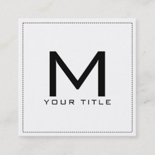 Monogram Beruflich Elegant Modern White Quadratische Visitenkarte