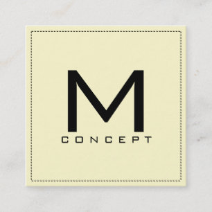 Monogram Beruflich Elegant Moderne Creme Quadratische Visitenkarte
