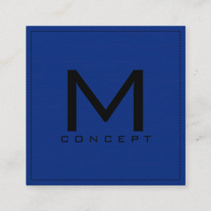 Monogram Beruflich Elegant Moderne Marine Quadratische Visitenkarte