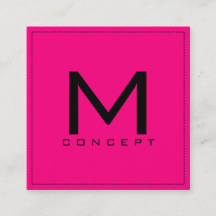 Monogram Beruflich Elegant Moderne Rose Quadratische Visitenkarte