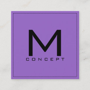Monogram Beruflich Elegant Moderner Amethyst Quadratische Visitenkarte