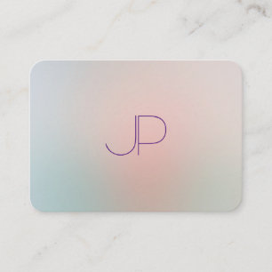 Monogram Beruflich Elegante Moderne Pastellfarben Visitenkarte