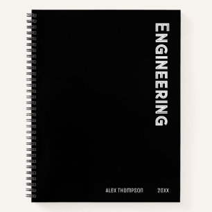 Monogram beruflich Engineering Schwarz Notizbuch