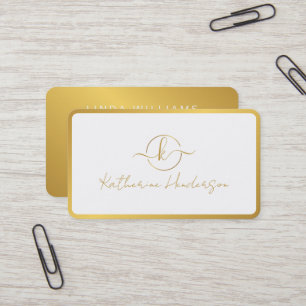 Monogram Beruflich Moderne Dusky-Goldfolie Visitenkarte