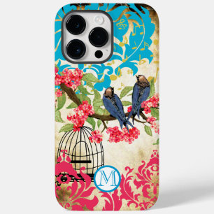 Monogram Birdcage Bird Damask iPhone Case