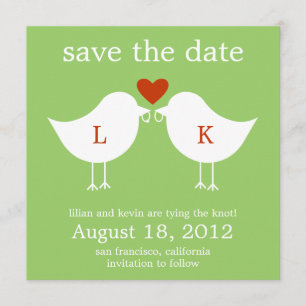 Monogram Birds Card - Limon Save The Date